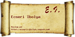 Ecseri Ibolya névjegykártya